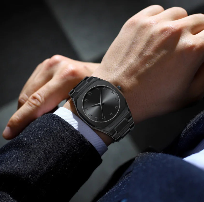 Men's Alloy Arabic Dial Waterproof Watch