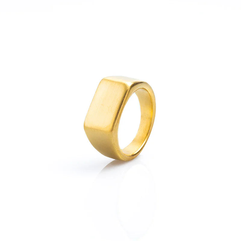 Sand Face Titanium Steel Geometric Fashion Ring