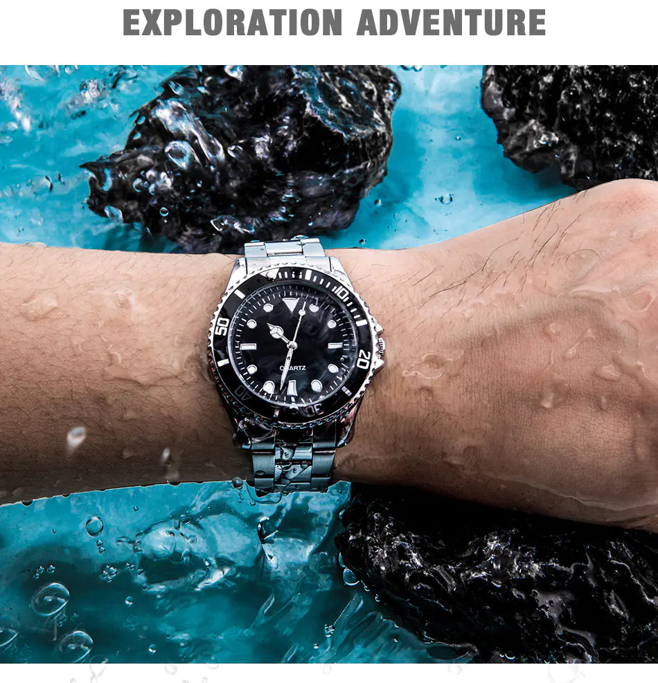 Waterproof Stainless Steel Alloy Men's Quartz Watch