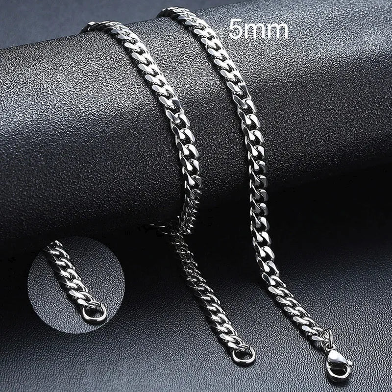 Stainless Steel Cuban Link Chain Necklace