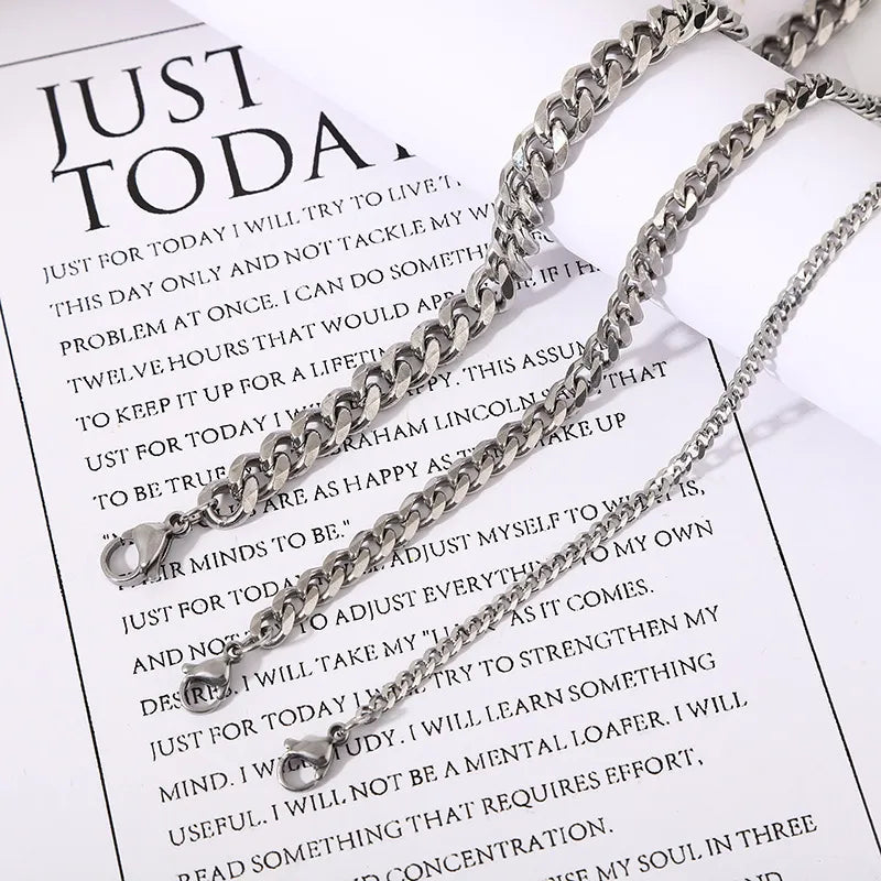 Stainless Steel Cuban Link Chain Necklace