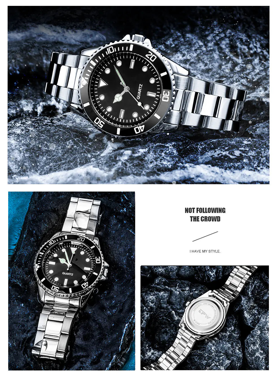 Waterproof Stainless Steel Alloy Men's Quartz Watch
