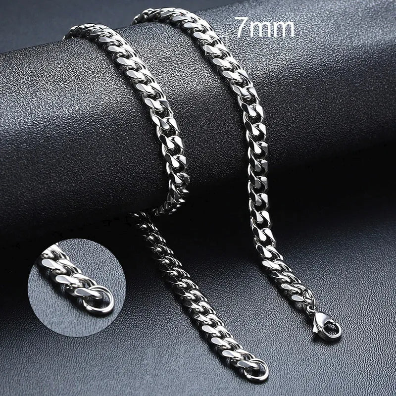 Stainless Steel Cuban Link Chain Necklace
