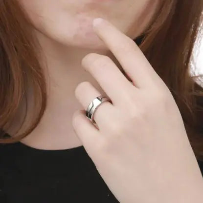 Sleek Unisex Stainless Steel Glossy Fashion Ring