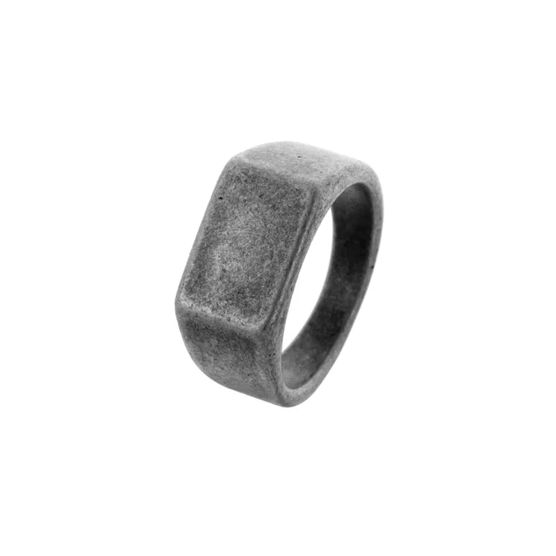 Sand Face Titanium Steel Geometric Fashion Ring